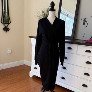 Elegant Black Wrap Dress. Sweater dress.  Size medium